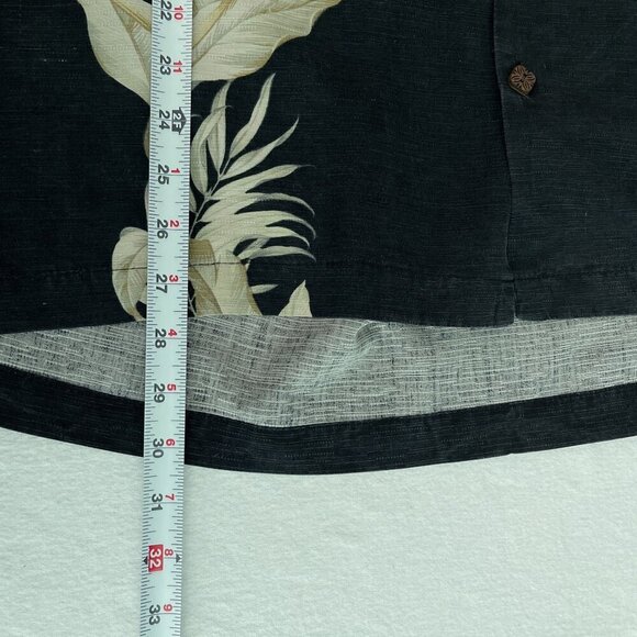 Vintage Jamaica Jaxx Silk Aloha Island Button-Up Shirt Short Sleeve Black Mens L - Picture 8 of 10